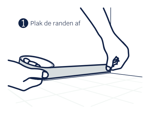 Illustratie van twee handen die tape tegen de muur plakken